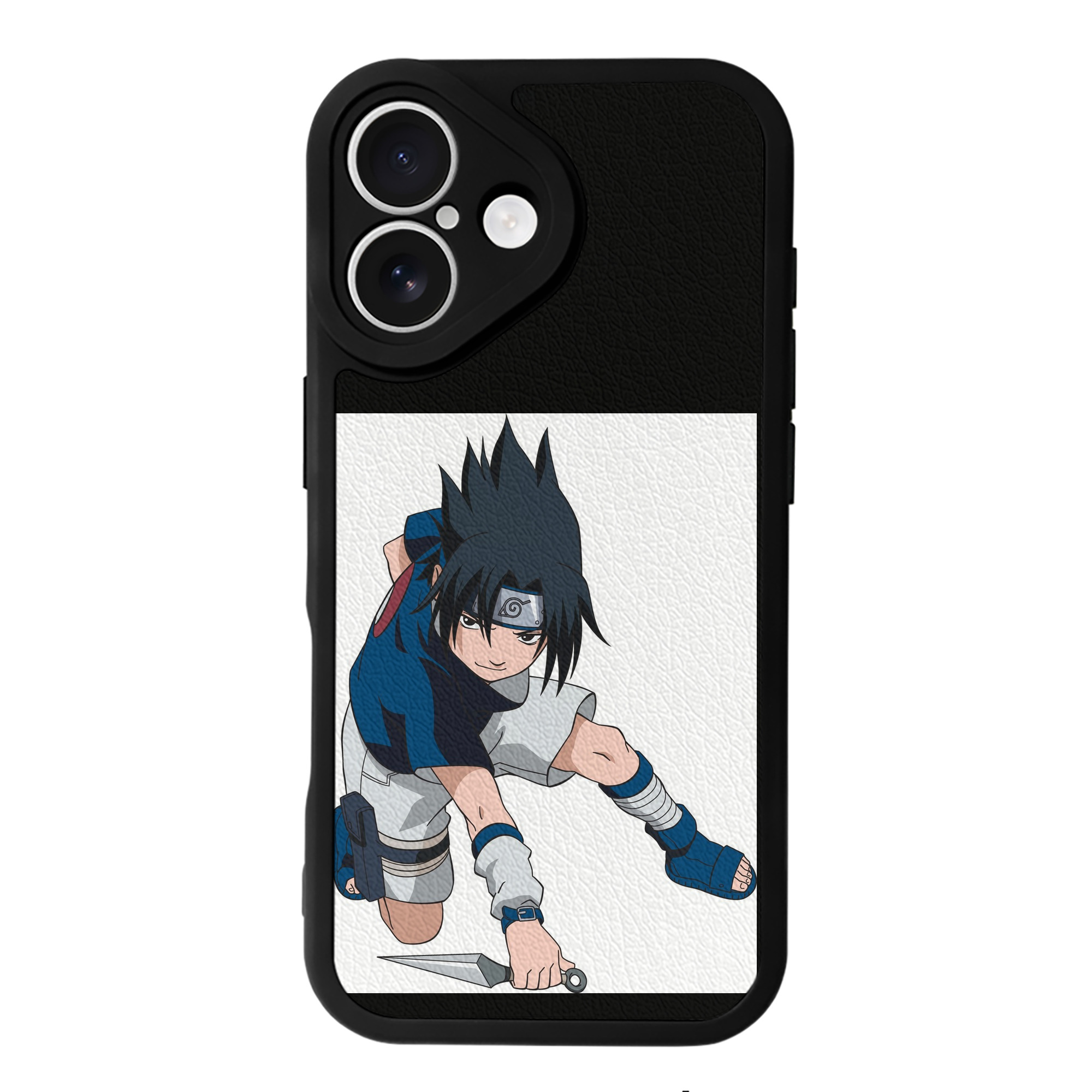 （画像用） NARUTO -ナルト- うちは サスケ Uchiha Sasuke 【iPhone 16シリーズ対応】シリコンスマホケース（レザー調） 材質：シリコン